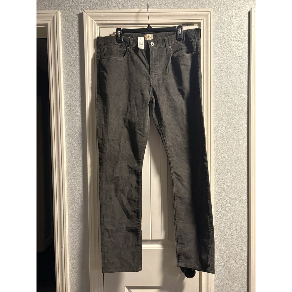 J.Crew 250 Skinny Fit Corduroy Pants Mens 36x32 Grey Tapered Leg NEW